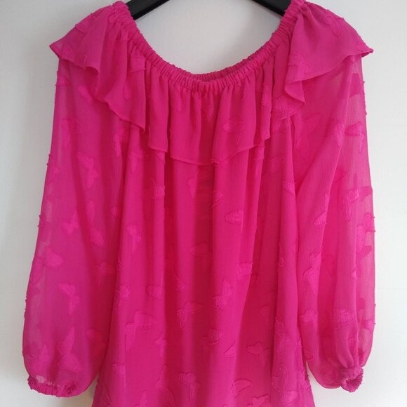Ladies SZ XS Michael Michael Kors Pink Peasant Blouse - Picture 1 of 2